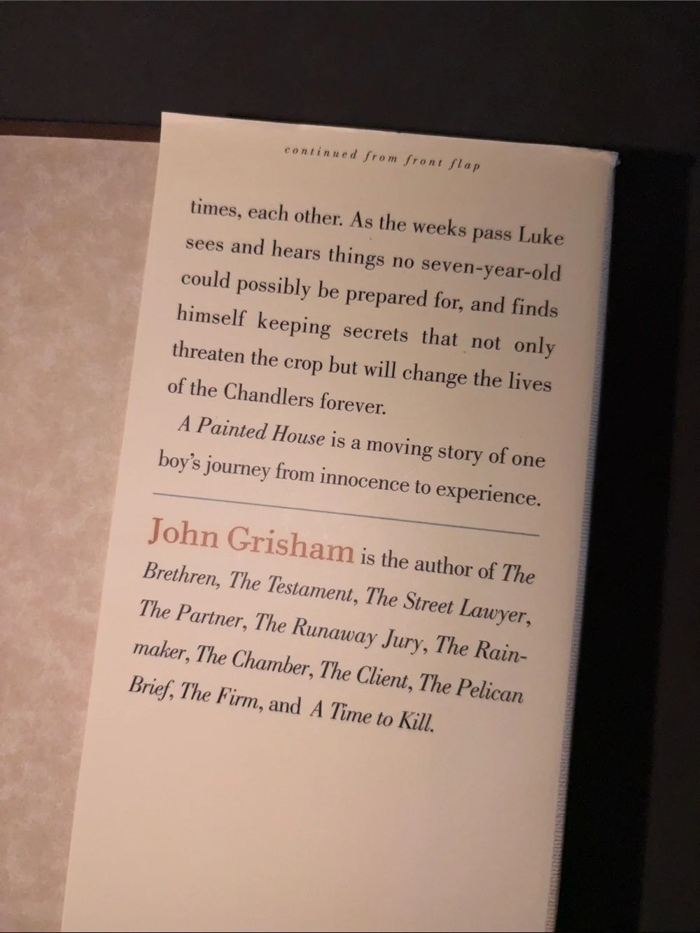 A Painted House (Hard Cover) a novel JOHN GRISHAM